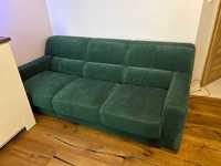 Komplet sofa+ fotel w odcieniu zieleni butelkowej