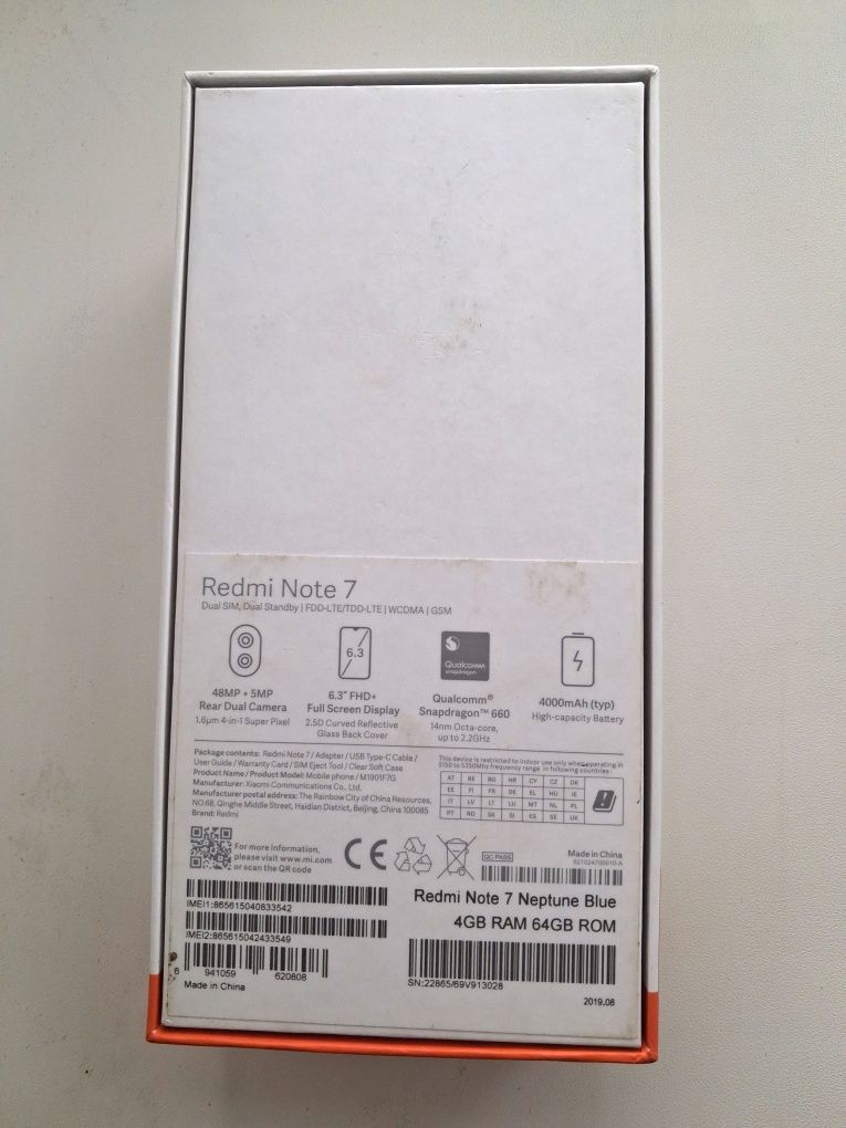 Redmi note 7, з захистним склом, чохлом та зарядкою, б/у