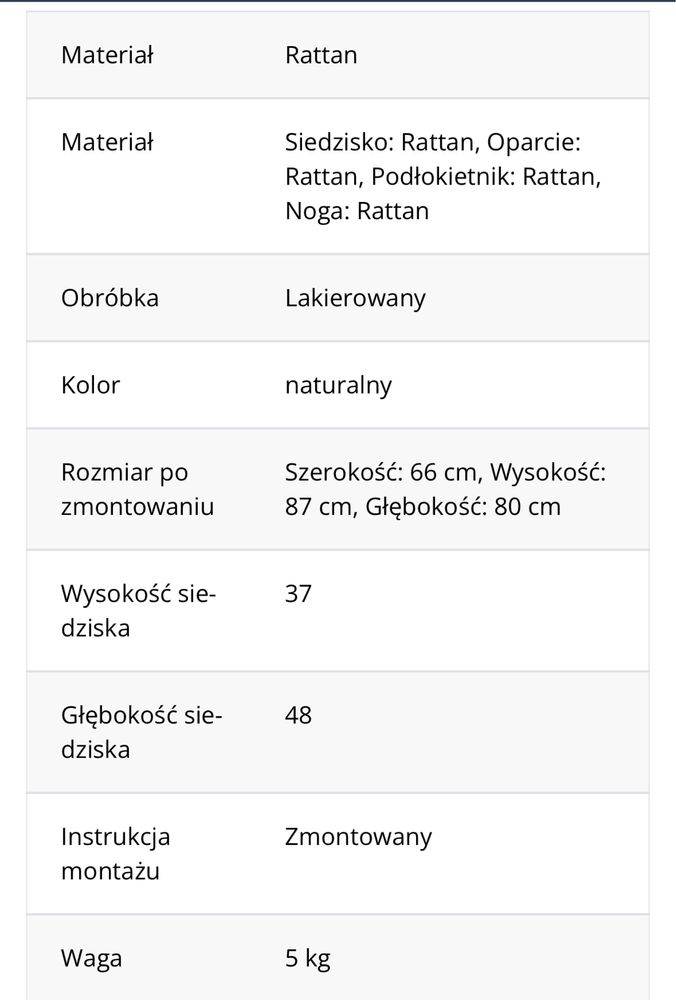 Fotel ratanowy  stan bardzo dobry