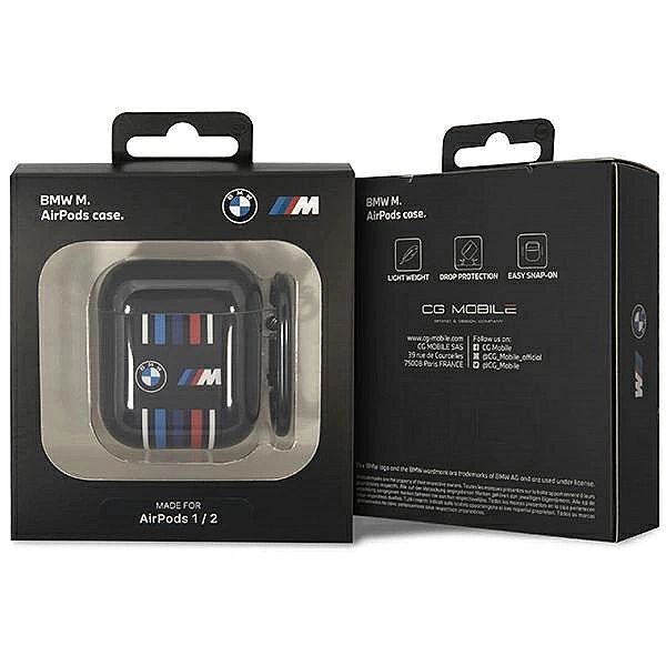 Etui BMW Multiple Colored Lines na AirPods 1/2 - czarne
