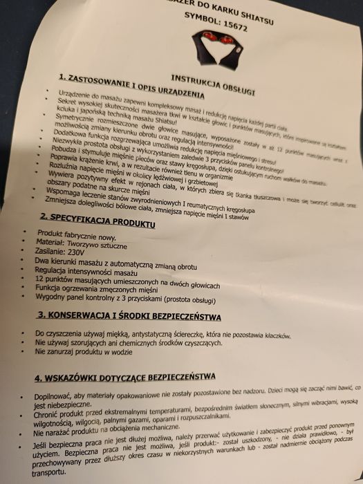 Masażer karku Shiatsu.
