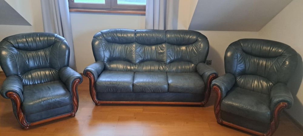 Sofa+Dwa Fotele -Skóra