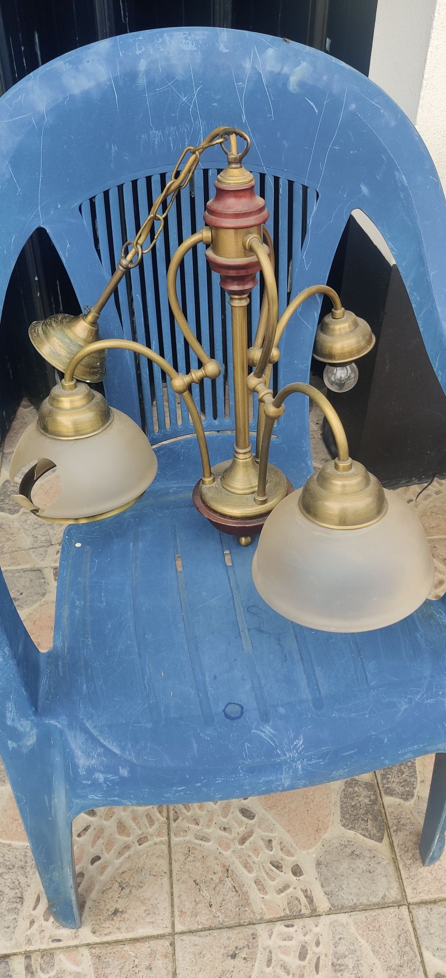 Candeeiro em latão antigo