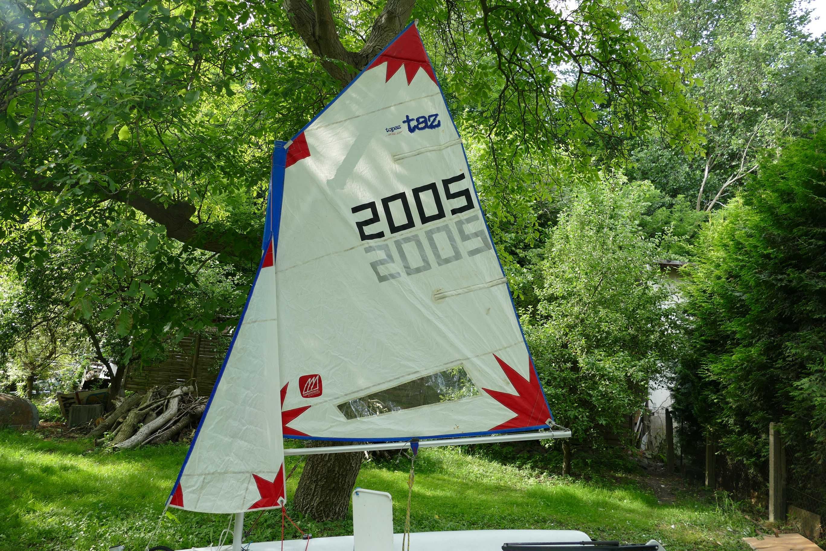 Łódź żaglowa żaglówka Topper Topaz Taz Optimist 2.95m + wózek