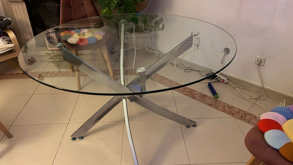 Mesa redonda de vidro 1.20cm