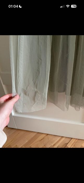 Miętowa długa suknia