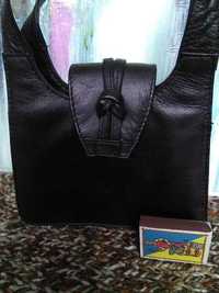 кожаная черная мини сумка микро сумочка