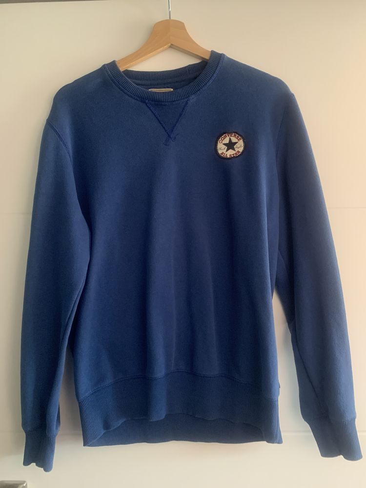 Bluza/sweter Converse bez kaptura - niebieski kolor, rozmiar L