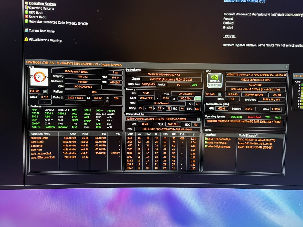 Komputer Gamingowy: AMD5800X/RTX4070/32GB/1TBNVME/B550