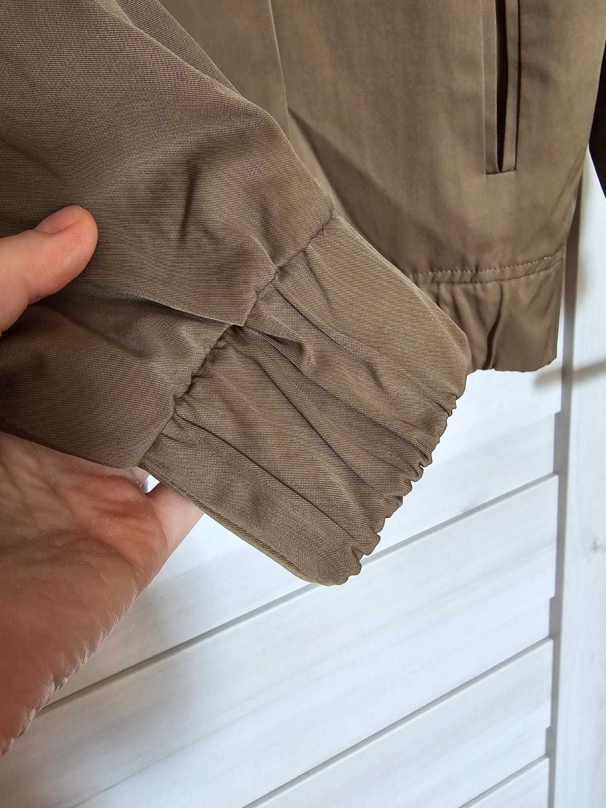 Bomberka lekka kurtka khaki ozdobne haftowane kwiaty Reserved 42 NOWA