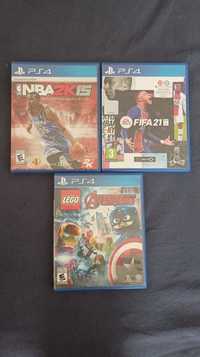 FIFA 21, NBA2K15 e Lego Avengers para PS4