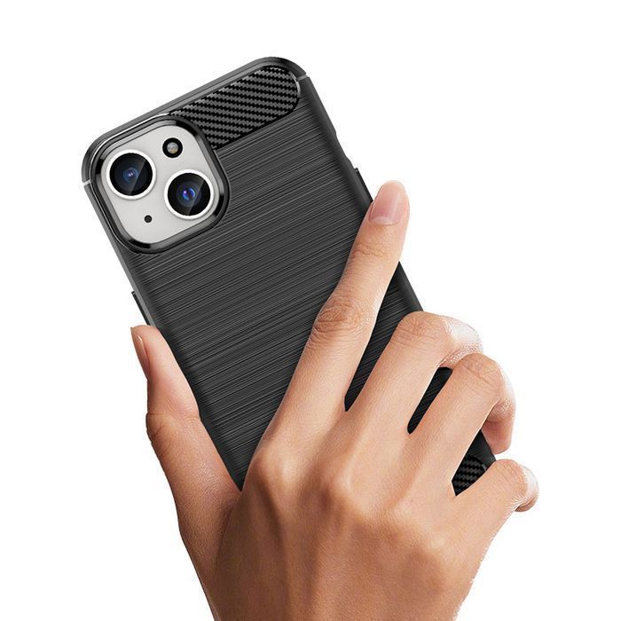 Elastyczne Etui Carbon Case Z Wzorem Karbon Do Iphone 15 - Czarne