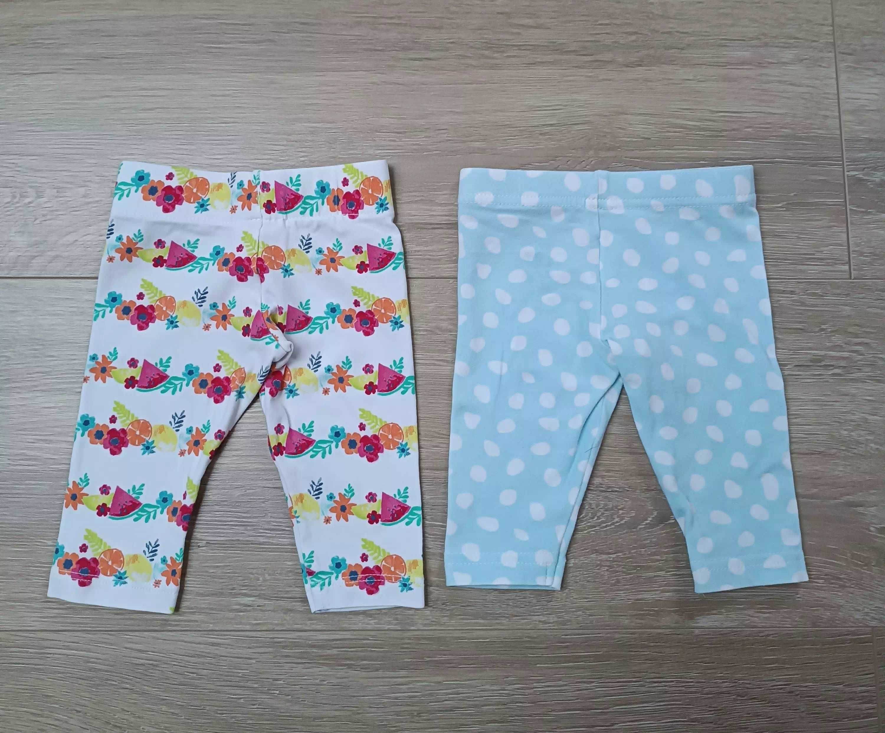Spodnie spodenki legginsy x2 kwiatki plamki 'F&F' 'ICA' 50