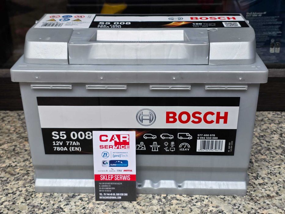 NOWY AKUMULATOR BOSCH S5 77AH 780AH   Sklep Serwis  092S50080