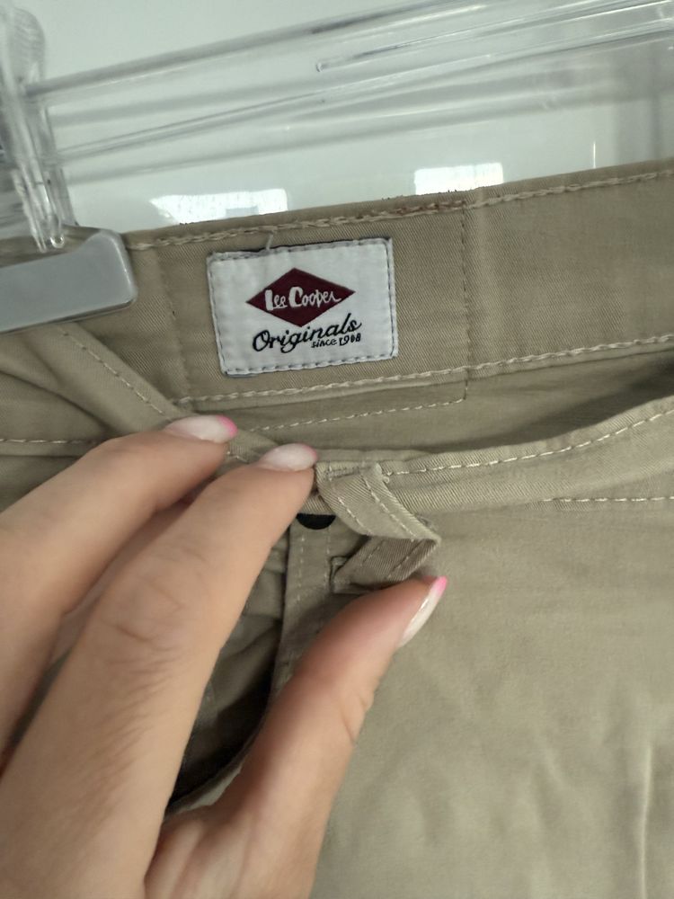 Lee Cooper męskie letnie spodnie beż XL