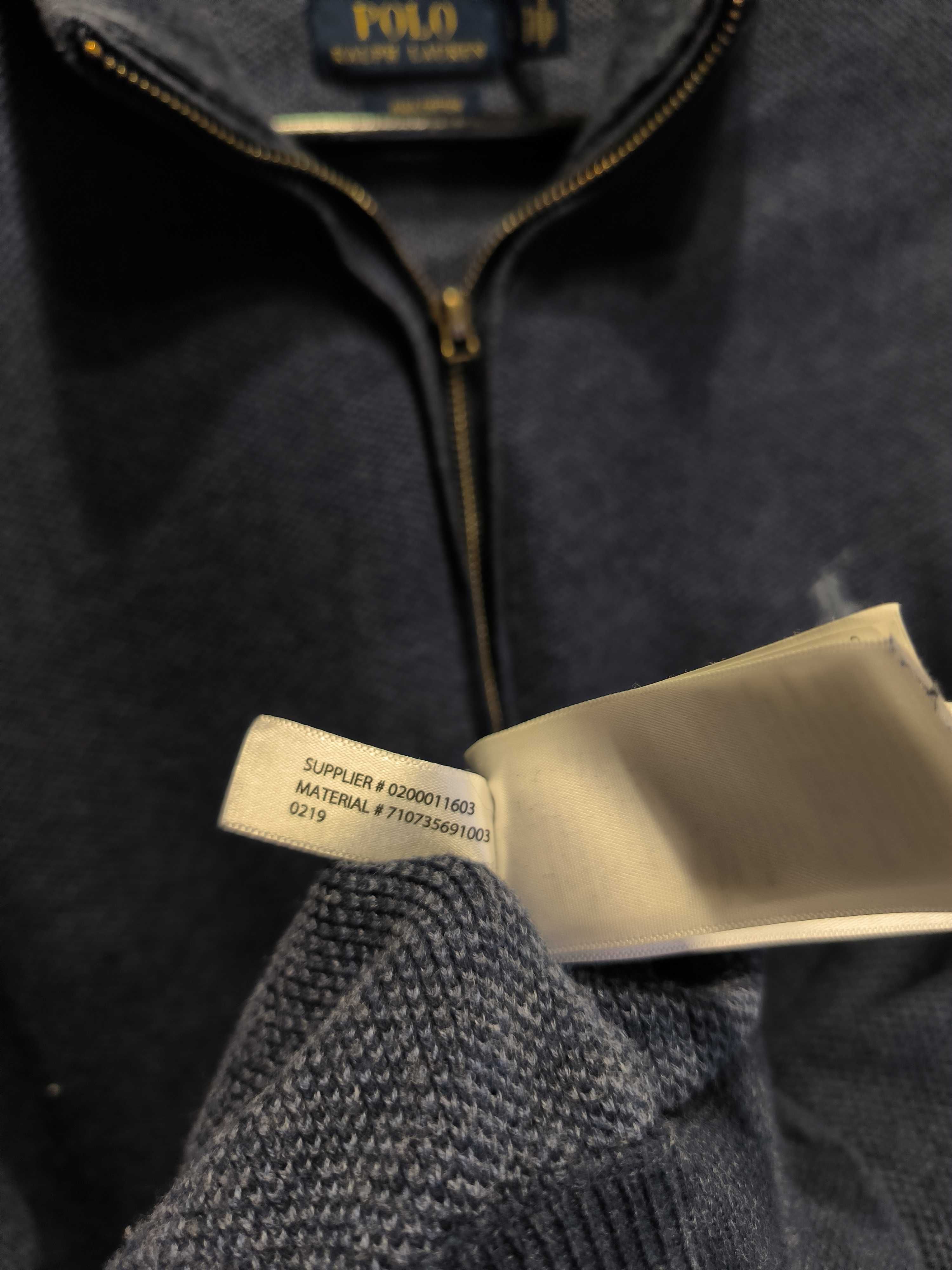 Bluza Rozpinana Ralph Lauren Szara Logo Zip