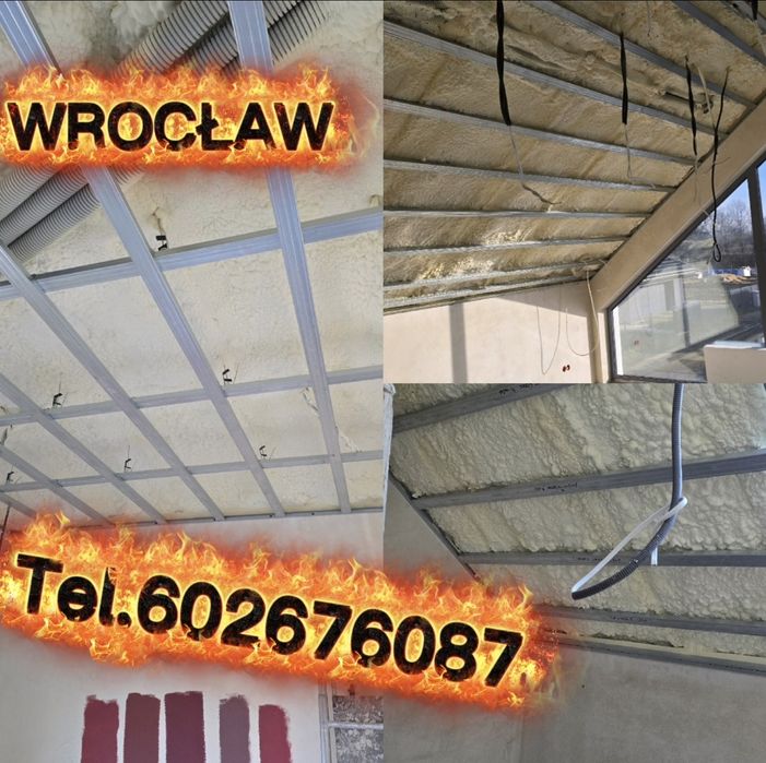 ocieplenie pianą poddaszy, dach pianka,Izolacje natryskowe, pianką pur