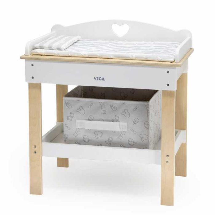Zestaw opiekunki VIGA Drewniany Przewijak 2w1 Wanieńka dla Lalek