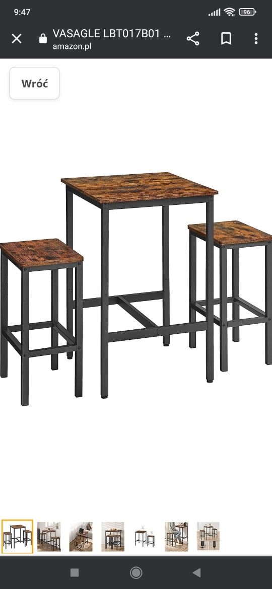 Stół i krzesła barowe