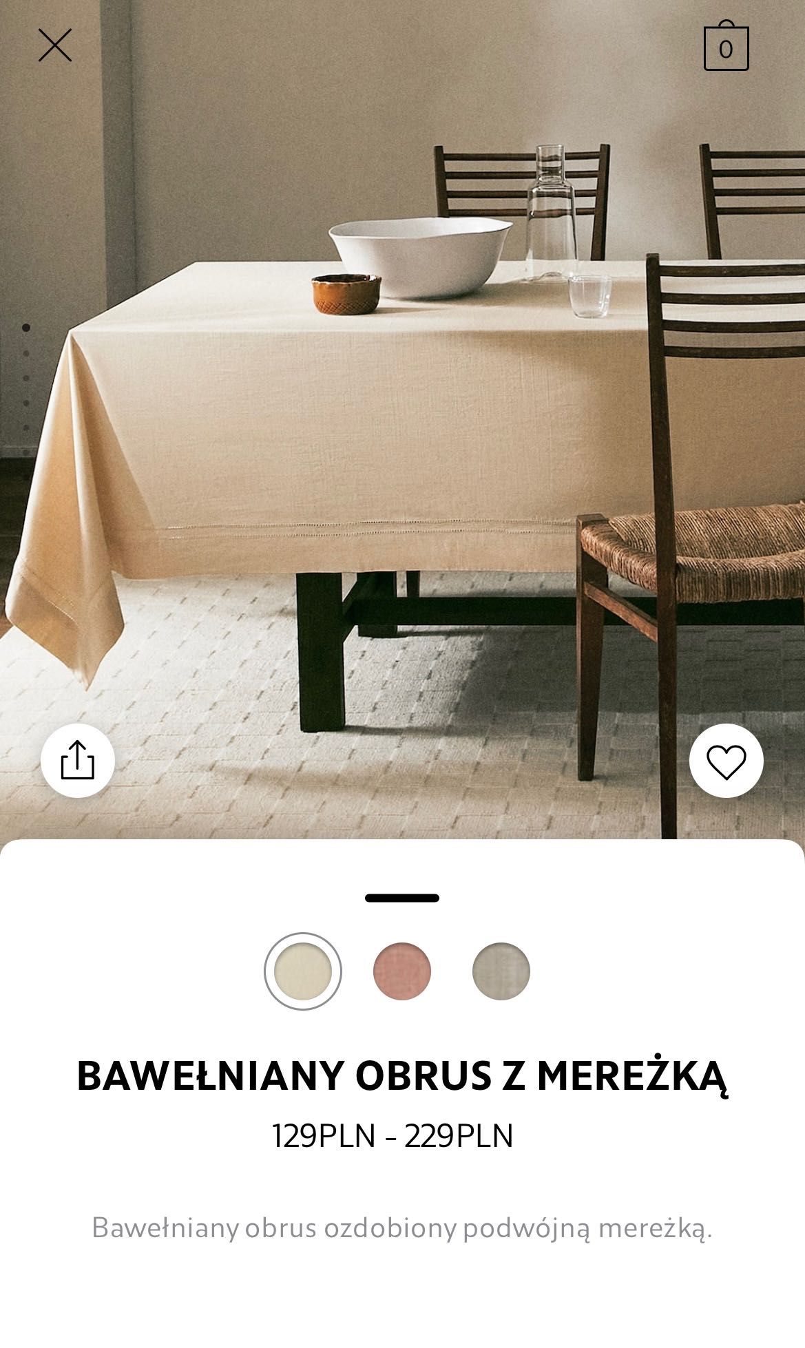 Bawełniany obrus z Mereżką Zara Home