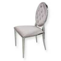 Krzesło Ludwik glamour Pink nowoczesne krzesła pikowane kryształkami