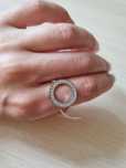 Серебряное кольцо цирконий, розовый кварц, лунный камень, серьги конго
