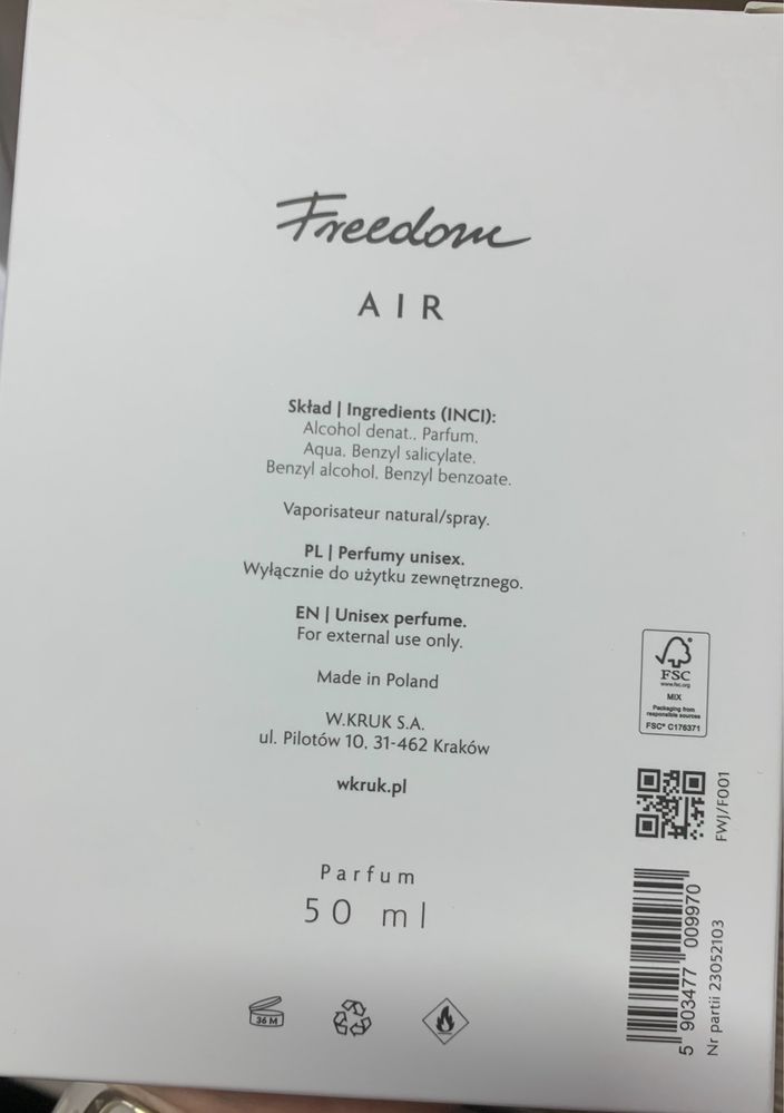 Perfumy Freedom Air W.Kruk