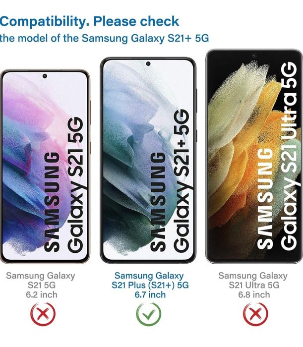 NEW'C 2 sztuki Szkło dla Samsung Galaxy S21 Plus / S21+ 5G