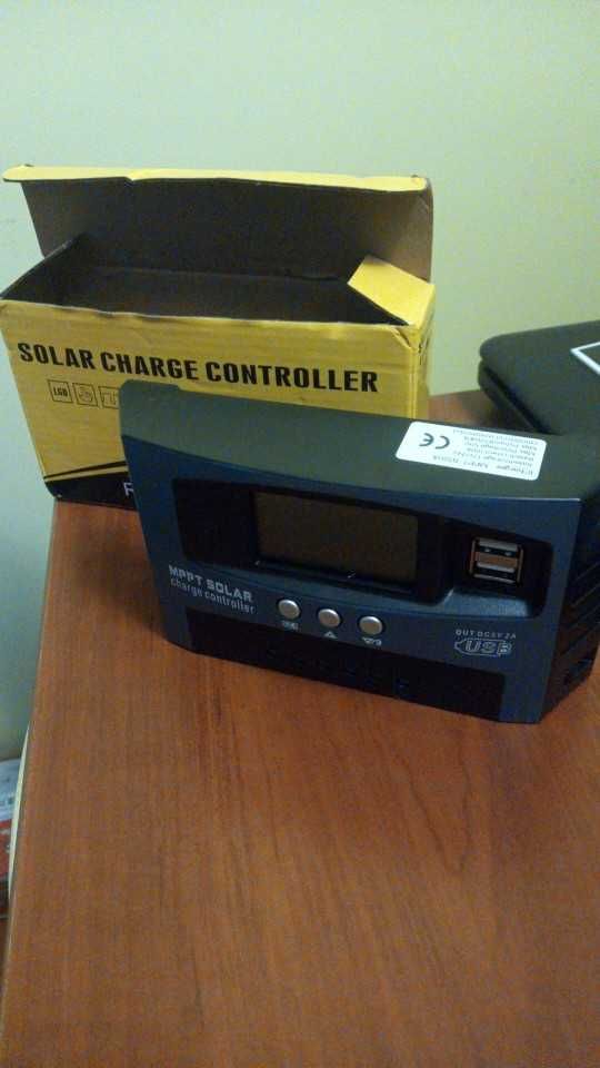 Controlador de carga sol mpp 100a display lcd usb duplo 12v 24v