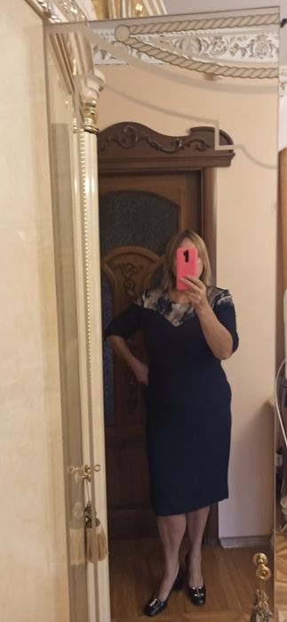 Платья большой размер темно синее