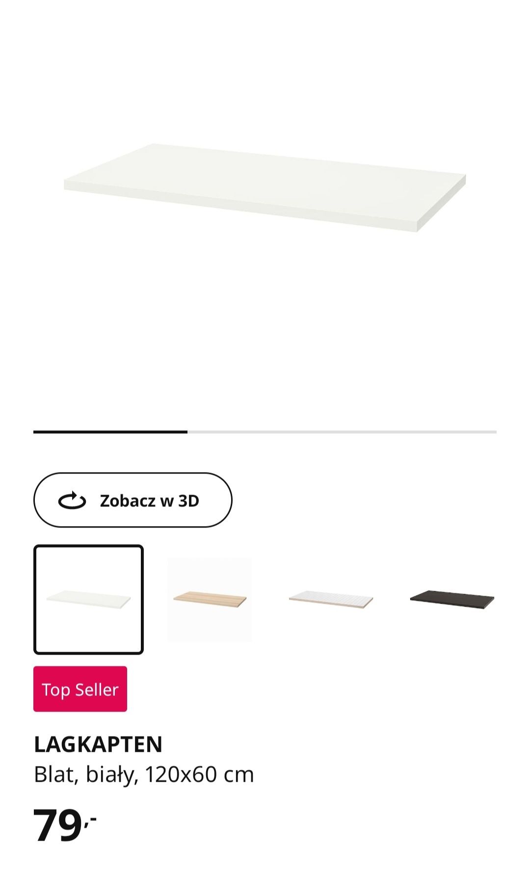 Ikea biały blat LAGKAPTEN - 120x60
