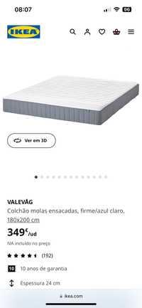 Colchão Ikea molas 180X20