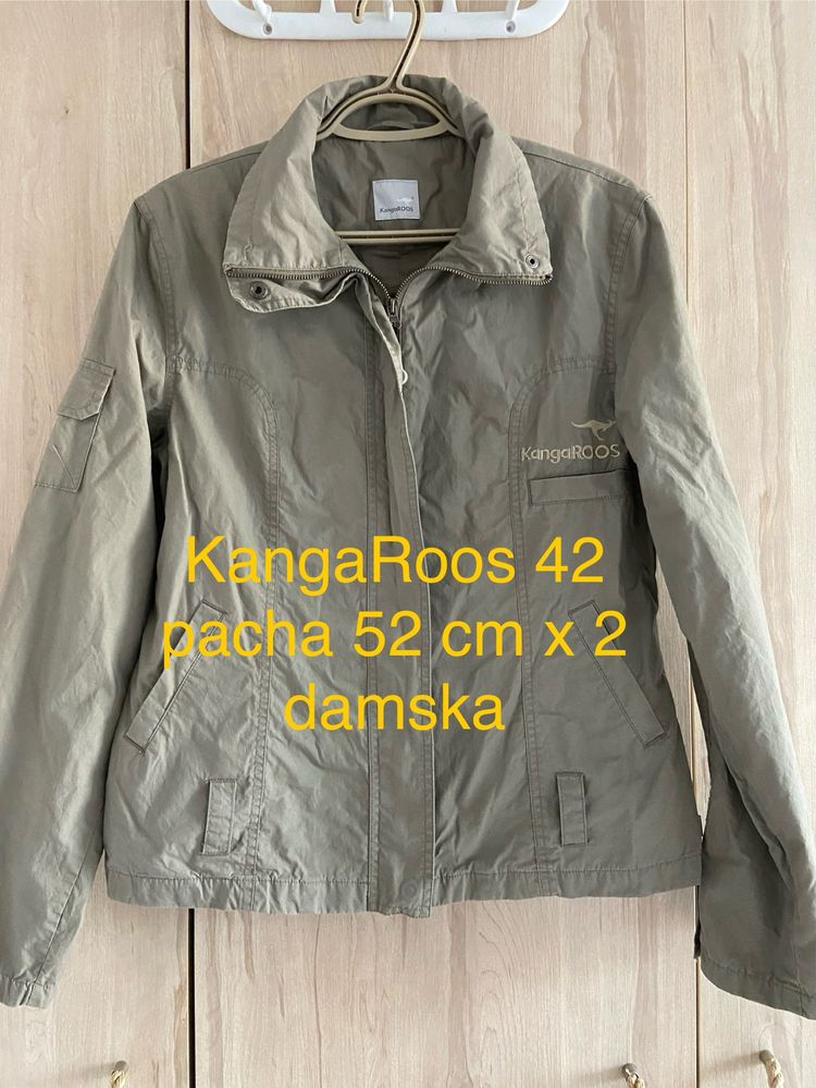 Kangaroos 42 szara kurtka XL wiatrówka damska bawełna wiosna Vintage
