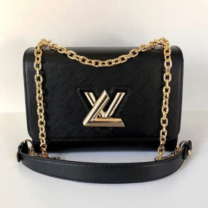 Torebka Louis Vuitton Twist MM czarna skóra naturalna Epi