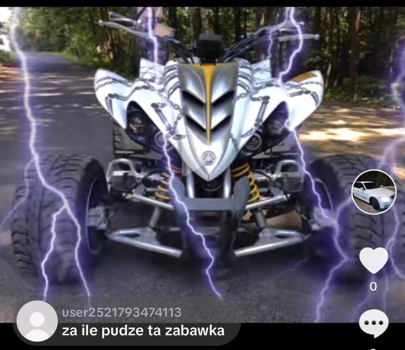 Yamaha Raptor 350 zarejestrowany homologacja 8.000km Kat B 30 koni