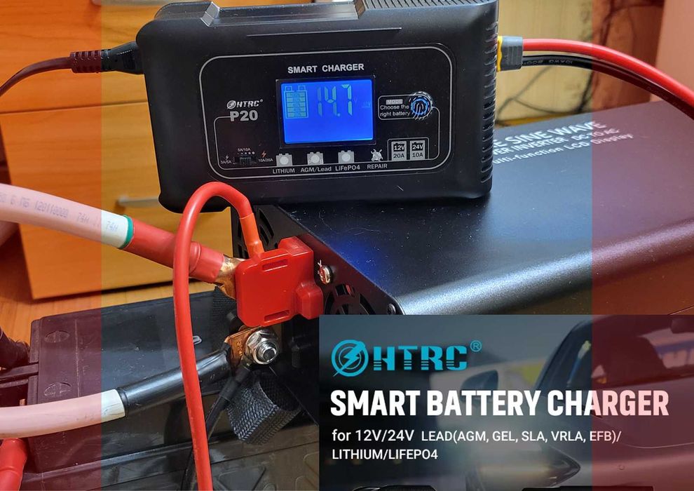 Автомат. интеллект. зарядное устройство HTRC 20P 12/24 V 20/10А