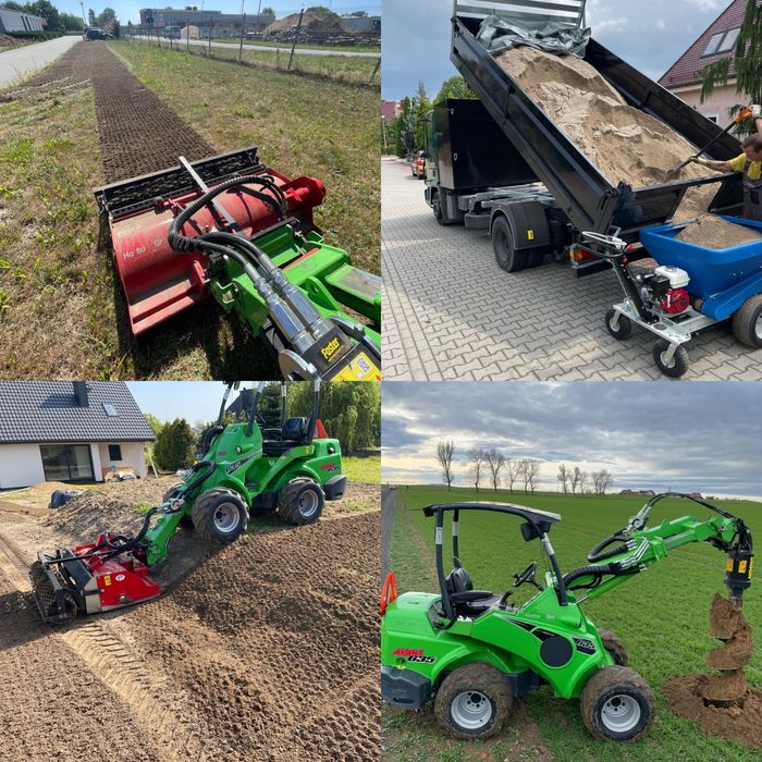 Karczowanie samosiejek niwelacja terenu przygotowanie pod wysiew trawy