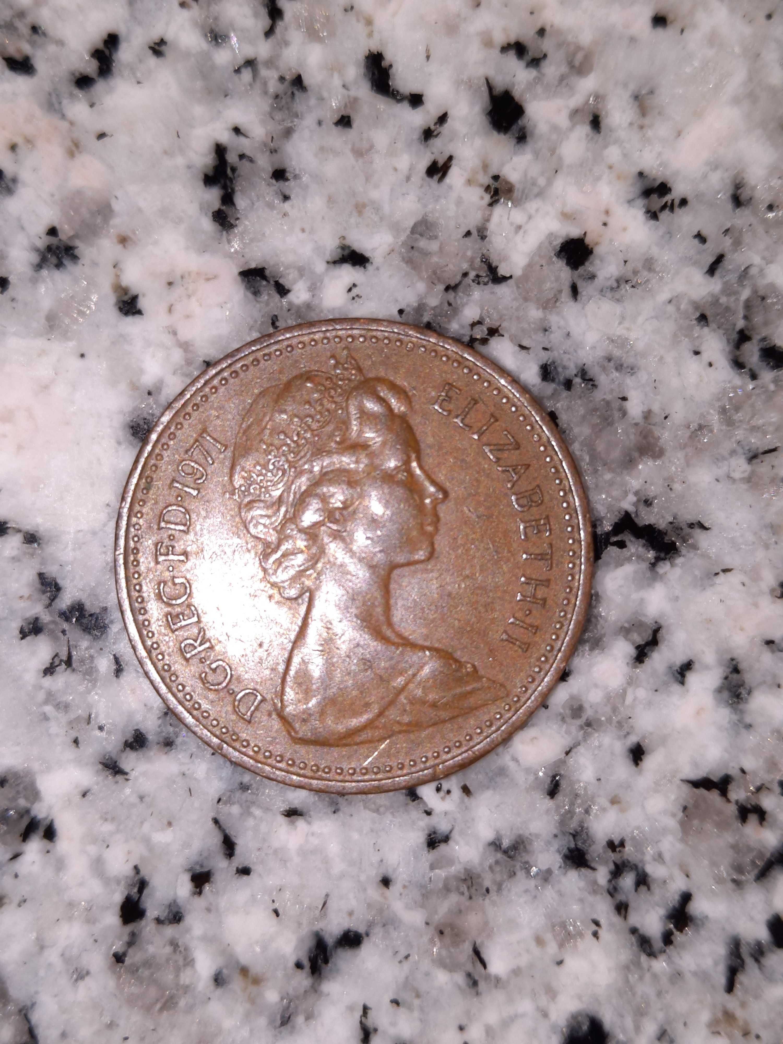 moeda one new penny de 1971