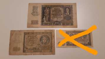Banknoty z lat 40-tych 5zł, 20zł