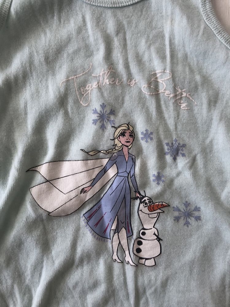 Disney Frozen II top na ramiączkach błękit kraina lodu 110/116