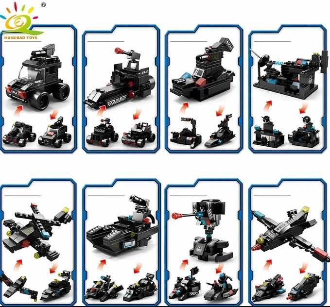 Конструктор 8 в 1 "Міська поліція SWAT" сумісний із Lego, 585 деталей