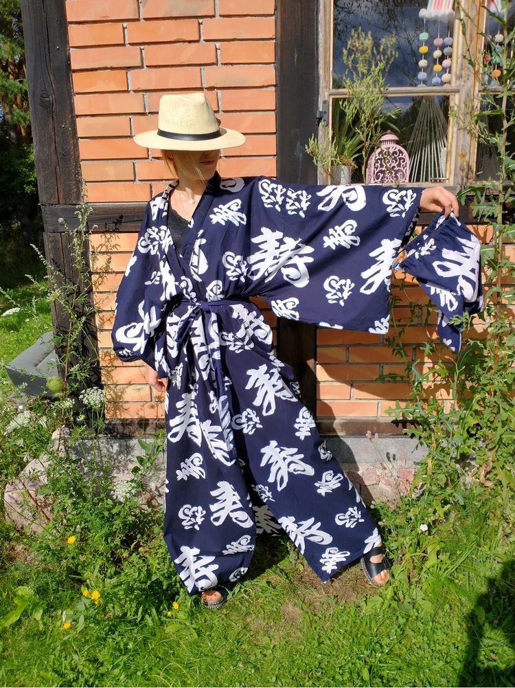 Kimono bawełniane bawełna miękkie szlafrok oversize