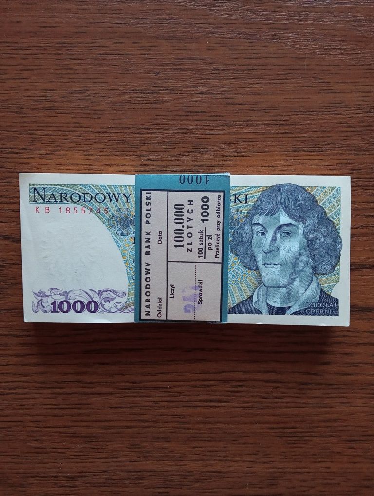 Paczka Banknotów 1000zł 1982r.