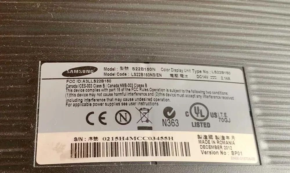 Монітор Samsung Syncmaster S22B150N