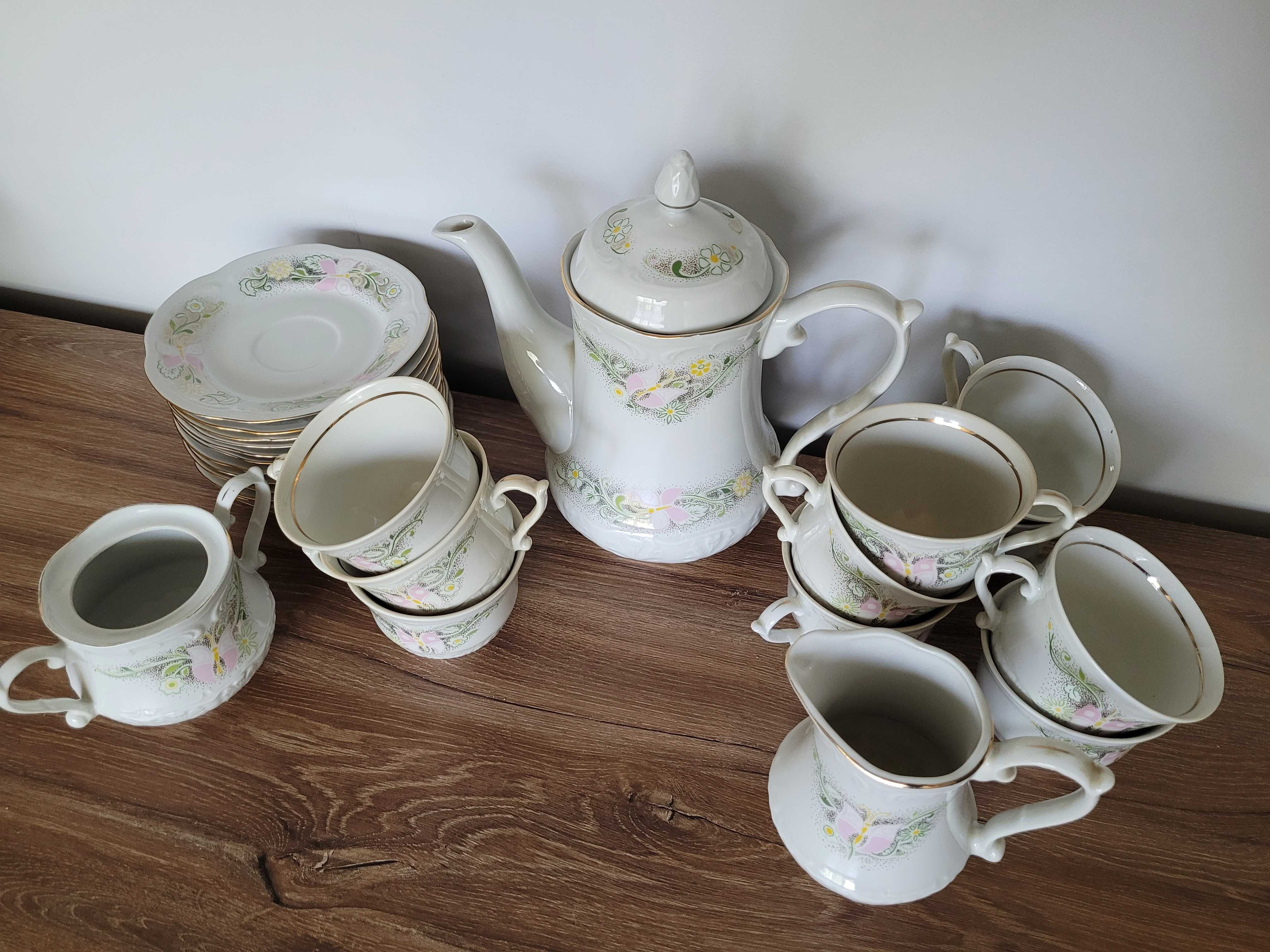Zastawa kawowa Włocławek porcelana, na herbate
