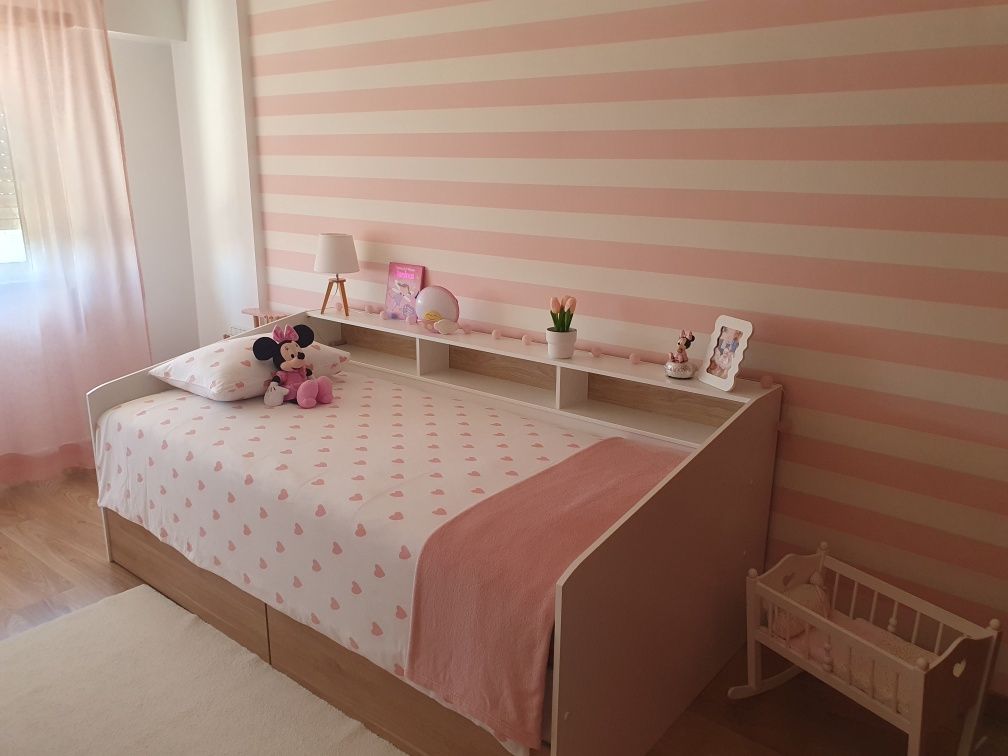 Cama individual compacta, com nichos e gavetões NOVA