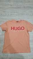 T- shirt męski koszulka rozm m hugo boss premium pomarańcz łososiowa