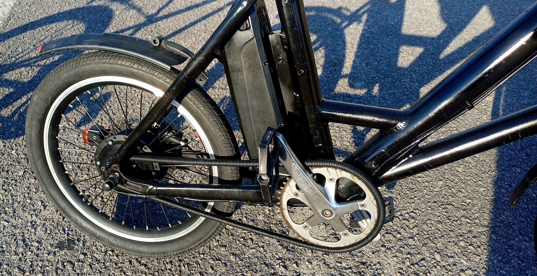 Bicicleta elétrica roda 20"com atrelado de criança