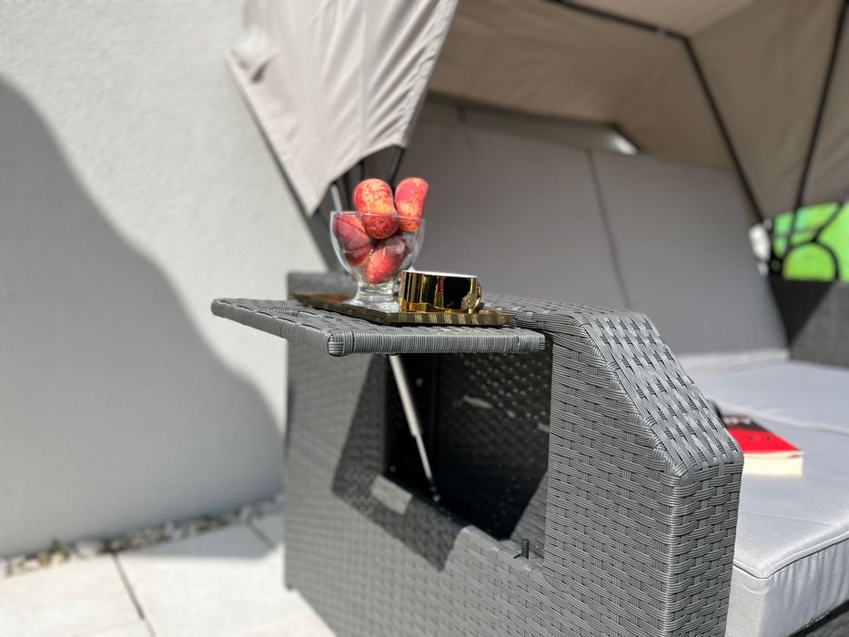 leżak leżanka CAPRI sofa pufa technorattan łóżko 2 kolory