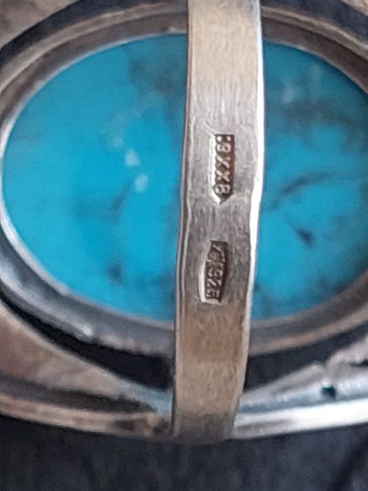 Колечко серебро с бирюзой 17 размер